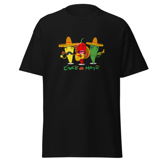 Cinco De Mayo Chilli Peppers, Fiesta Party (Adult) Black, Unisex-T-Shirt