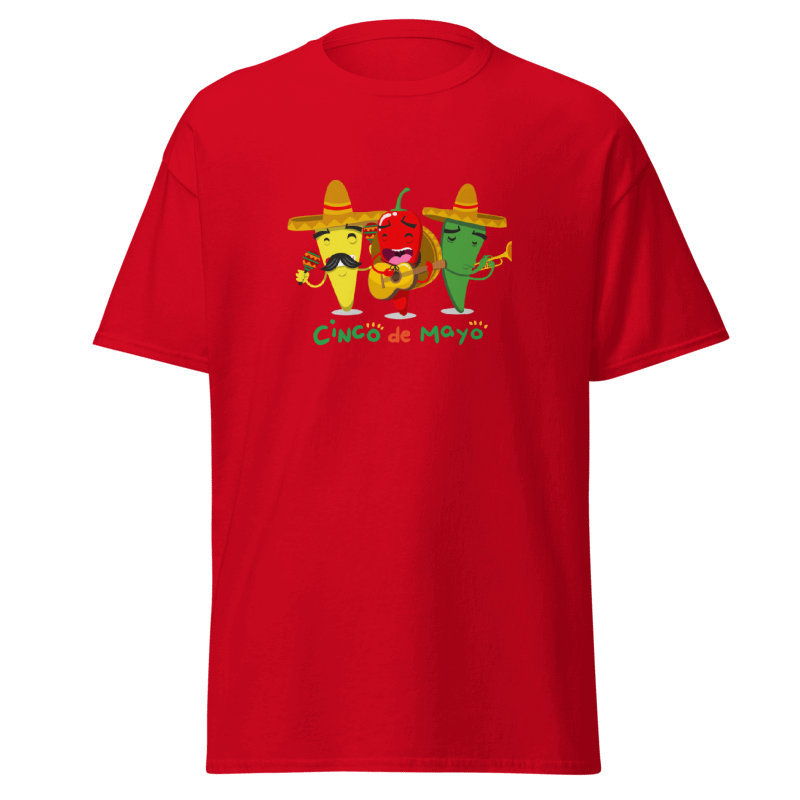Cinco De Mayo Chilli Peppers, Fiesta Party (Adult) Red, Unisex-T-Shirt