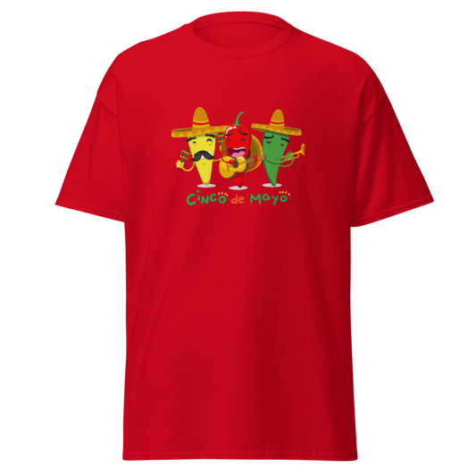 Cinco De Mayo Chilli Peppers, Fiesta Party (Adult) Red, Unisex-T-Shirt