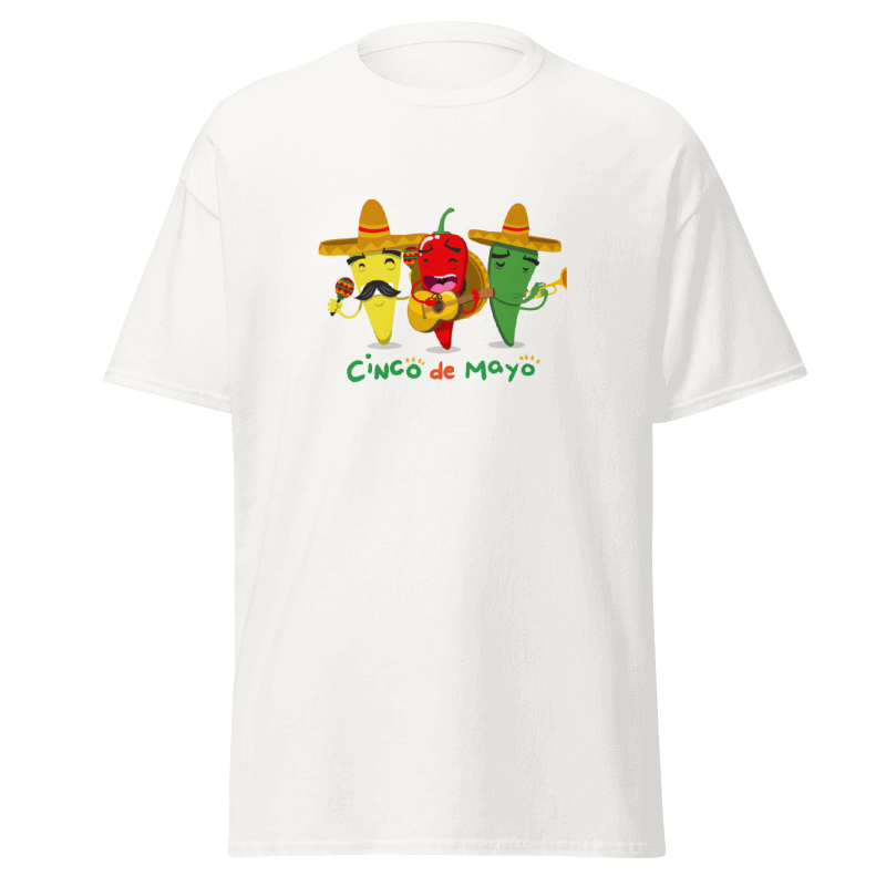 Cinco De Mayo Chilli Peppers, Fiesta Party (Adult) White, Unisex-T-Shirt