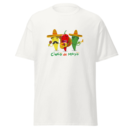 Cinco De Mayo Chilli Peppers, Fiesta Party (Adult) White, Unisex-T-Shirt