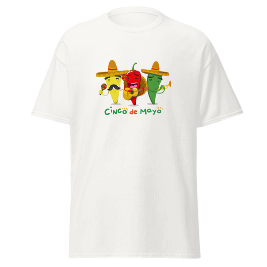 Cinco De Mayo Chilli Peppers, Fiesta Party (Adult) White, Unisex-T-Shirt