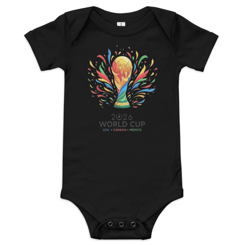 Fifa World Cup 2026 Baby-Toddler Short Sleeve One Piece, Black