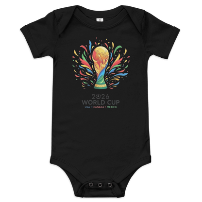 Fifa World Cup 2026 Baby-Toddler Short Sleeve One Piece, Black