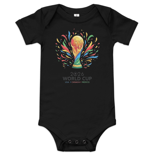 Fifa World Cup 2026 Baby-Toddler Short Sleeve One Piece, Black