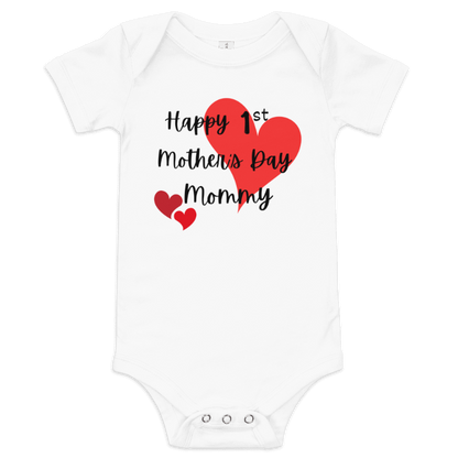Our First Mother'S Day, Baby Onesie - Cute Soft Fabric, Short-Sleeve