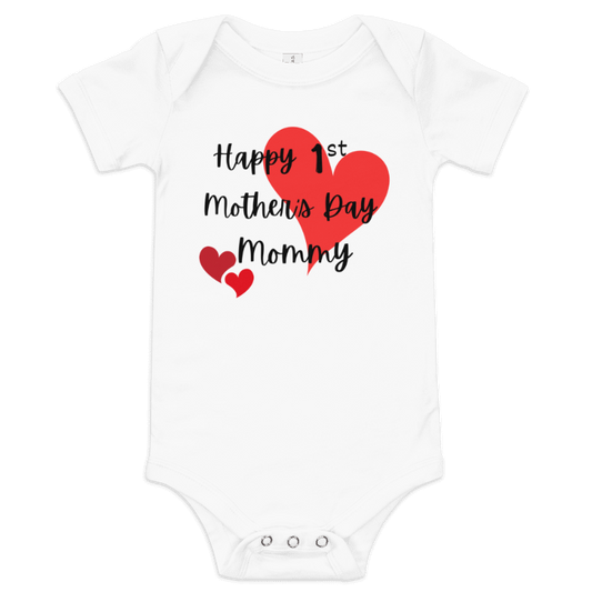 Our First Mother'S Day, Baby Onesie - Cute Soft Fabric, Short-Sleeve