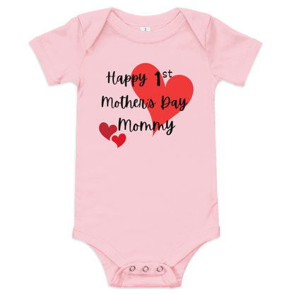 Our First Mother'S Day, Baby Onesie - Cute Soft Fabric, Short-Sleeve