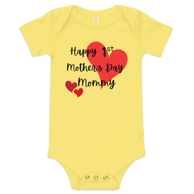 Our First Mother'S Day, Baby Onesie - Cute Soft Fabric, Short-Sleeve