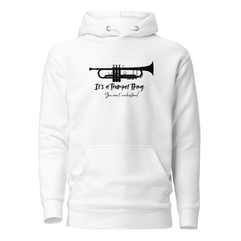 Music Lovers- Trumpet Instrument- Black and White Hoodies