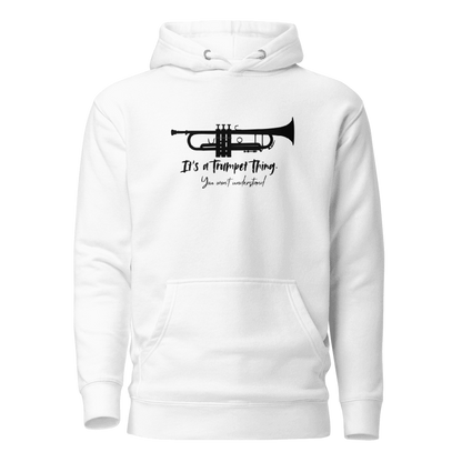 Music Lovers- Trumpet Instrument- Black and White Hoodies
