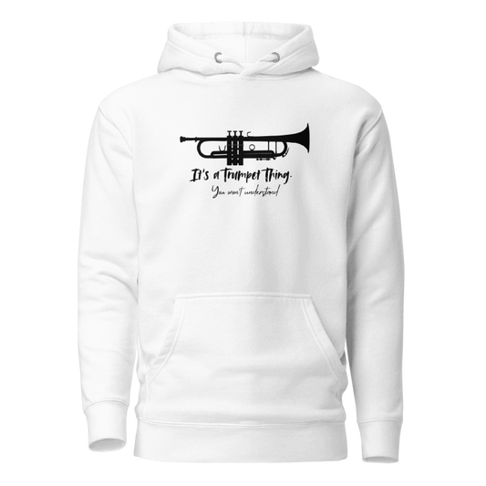 Music Lovers- Trumpet Instrument- Black and White Hoodies