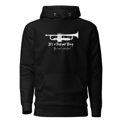 Music Lovers- Trumpet Instrument- Black and White Hoodies