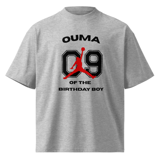 9th Birthday Boy Basketball T-Shirt, OUMA- GRAY,  party special